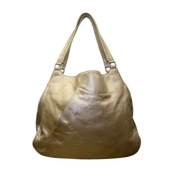 Indigo By Clarks Women’s Gold Leather Spacious Double Handle Hobo Totes Bag