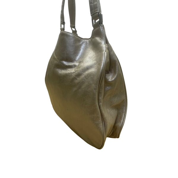 Indigo By Clarks Women’s Gold Leather Spacious Double Handle Hobo Totes Bag