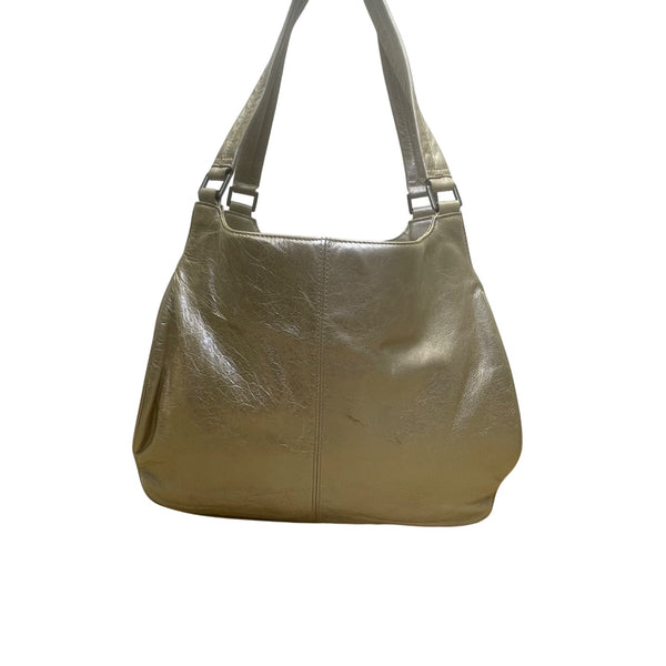 Indigo By Clarks Women’s Gold Leather Spacious Double Handle Hobo Totes Bag