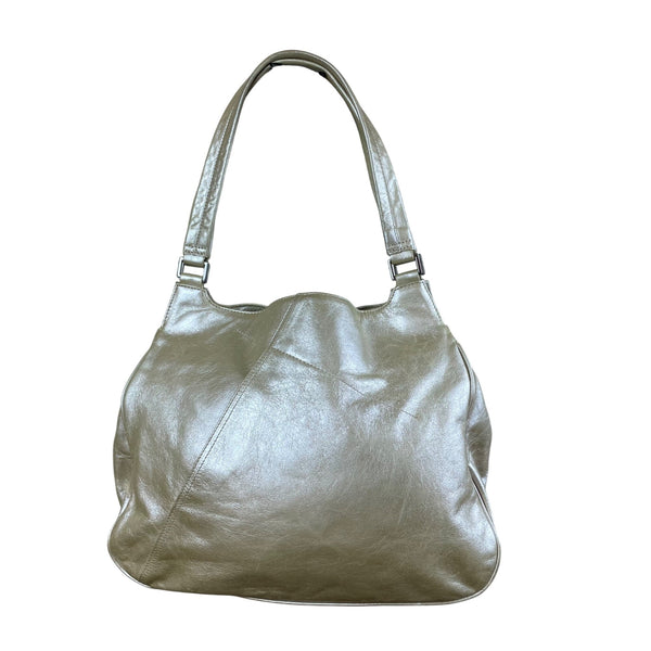 Indigo By Clarks Women’s Gold Leather Spacious Double Handle Hobo Totes Bag