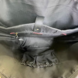 Elliot Lucca Navy Textured Lining Black Straps & Zipper Closure Tote Bag Sz L