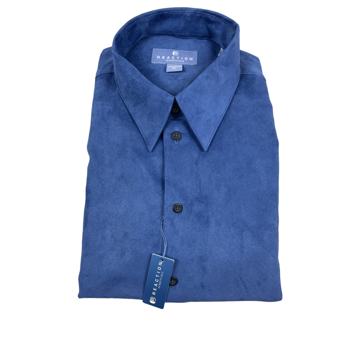 Keneth Cole Men's Blue Reaction Button Down 17 1/2 34 - 35  Sz XL - NWT