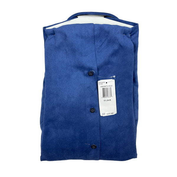 Keneth Cole Men's Blue Reaction Button Down 17 1/2 34 - 35  Sz XL - NWT