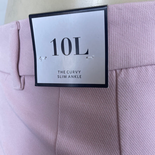 White House Black Market The Slim Ankle Womens Pink Stretch Curvy Slim Ankle Pants Sz 10L - New