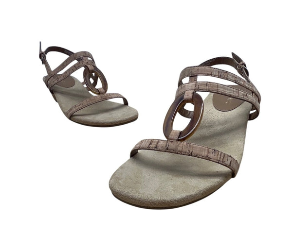 Aerosoles Women’s Tan Strappy Alphabyte Cork Combo Wedge Sandals Size 10M - New