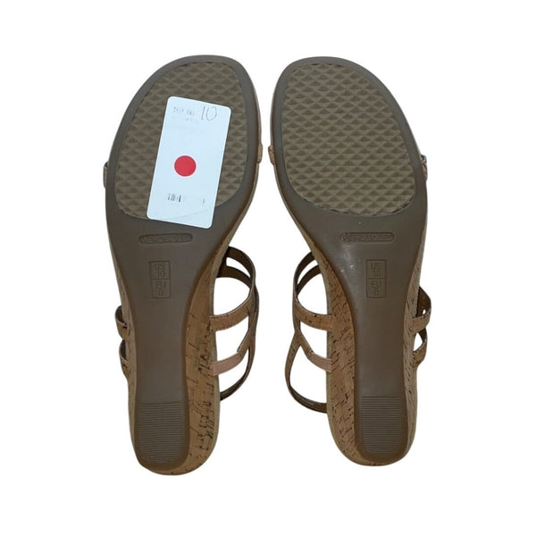 Aerosoles Women’s Tan Strappy Alphabyte Cork Combo Wedge Sandals Size 10M - New