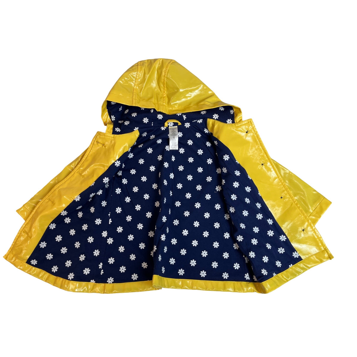 Toddler Yellow Raincoat With Daisy Lining & Hood 18M Waterproof Jacket