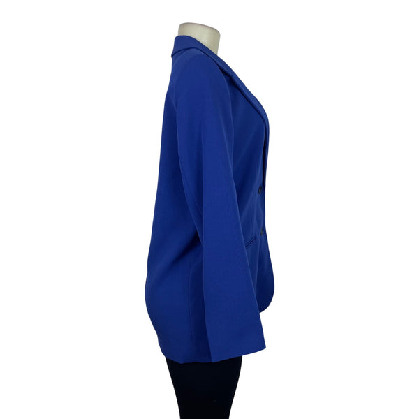 Zara Women's Royal Blue Blazer Long Sleeve Button Front Lightweight Business Casual Size M