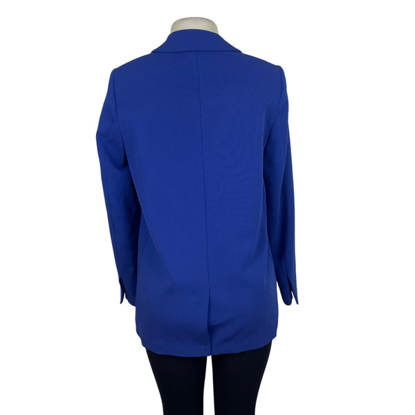 Zara Women's Royal Blue Blazer Long Sleeve Button Front Lightweight Business Casual Size M
