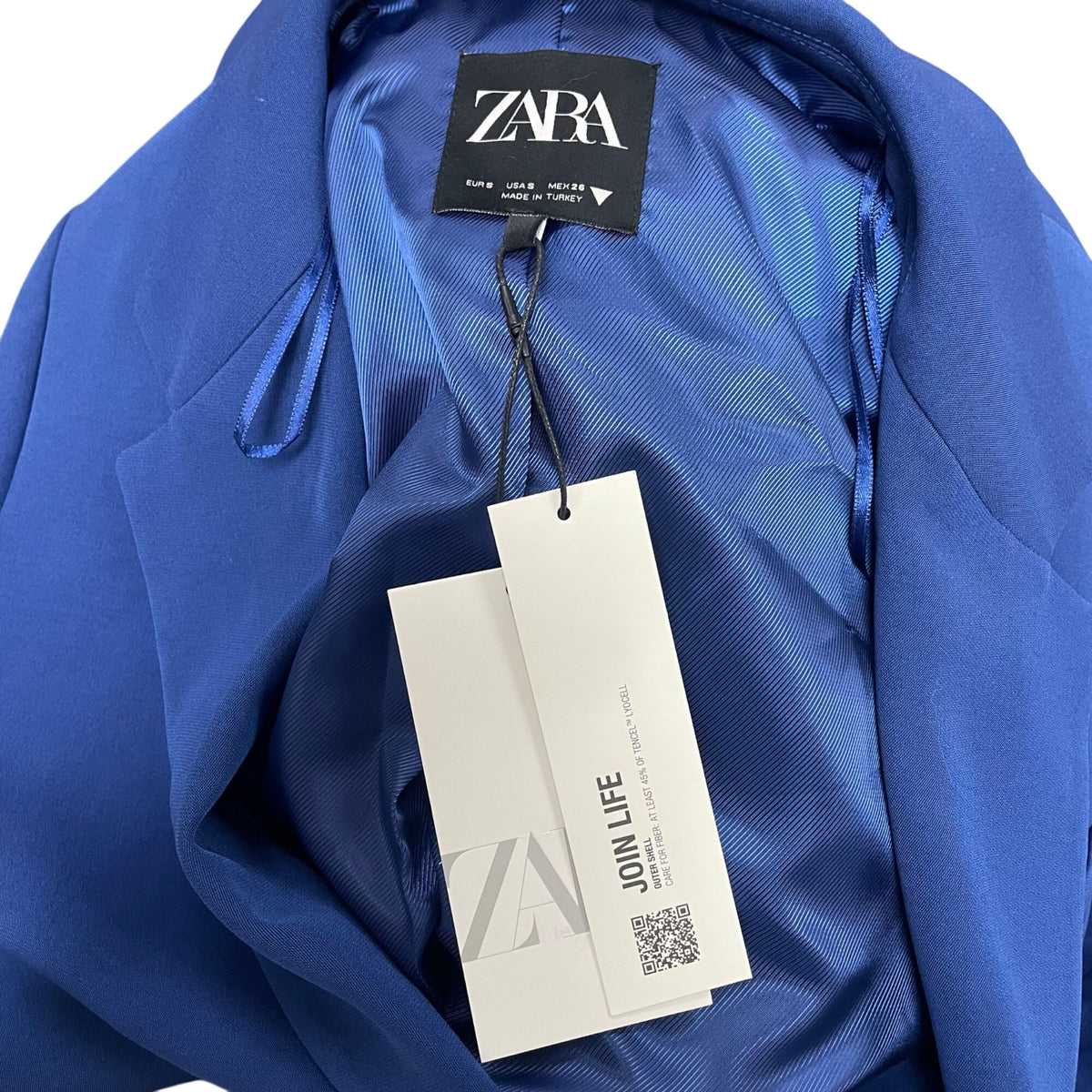 Zara Women's Royal Blue Blazer Long Sleeve Button Front Lightweight Business Casual Size M