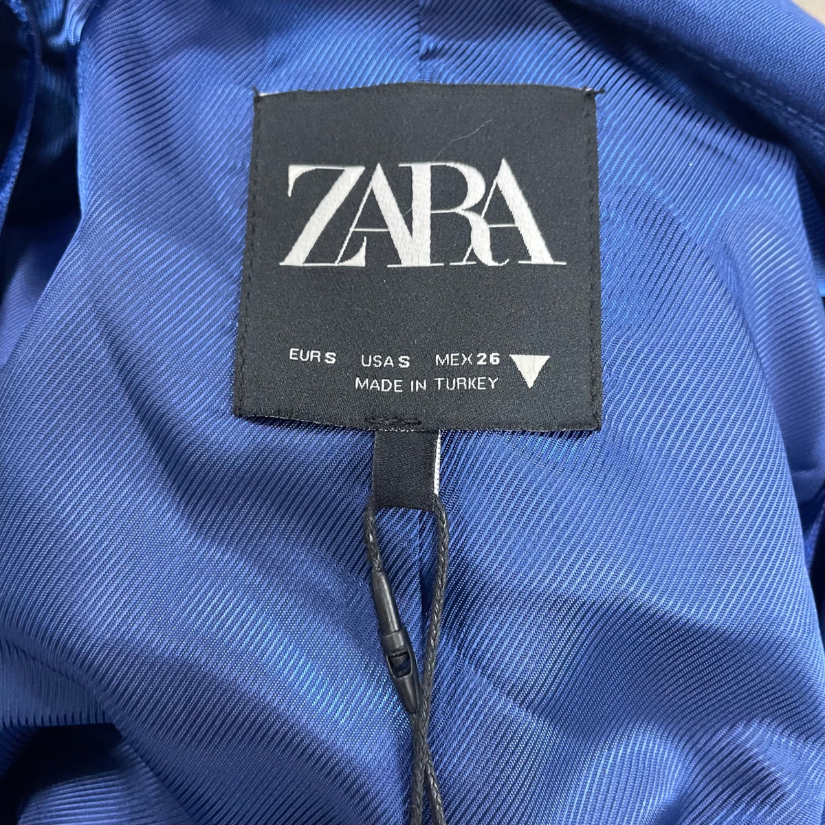 Zara Women's Royal Blue Blazer Long Sleeve Button Front Lightweight Business Casual Size M