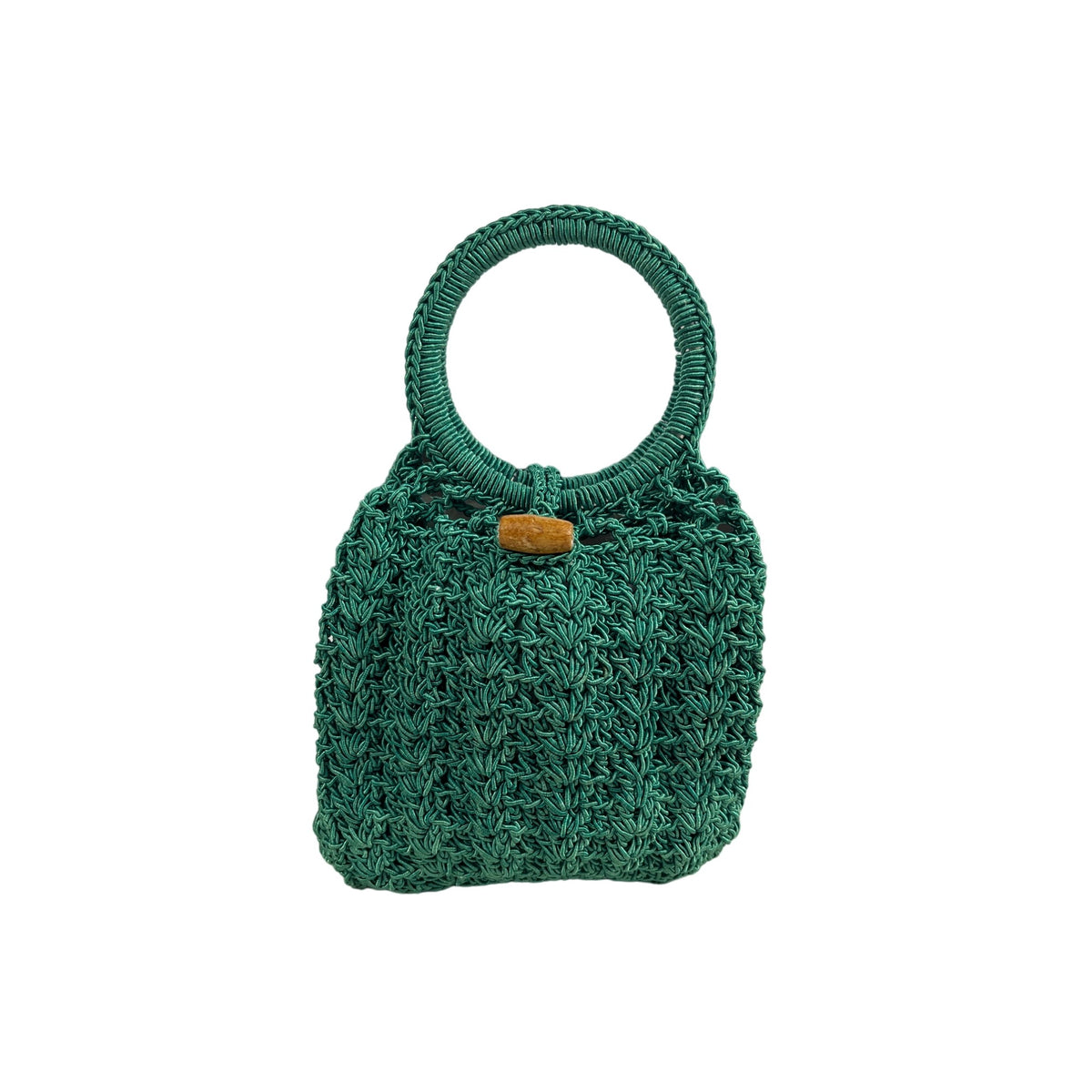Handmade Women's Aqua Green Crochet Summertime Handbag Sz S