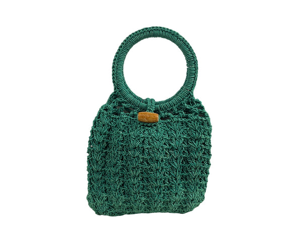 Handmade Women's Aqua Green Crochet Summertime Handbag Sz S