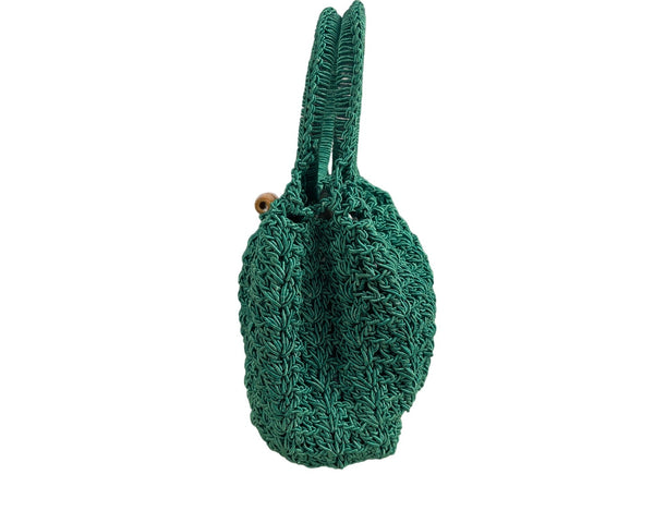 Handmade Women's Aqua Green Crochet Summertime Handbag Sz S