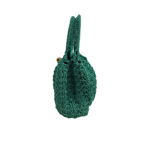 Handmade Women's Aqua Green Crochet Summertime Handbag Sz S