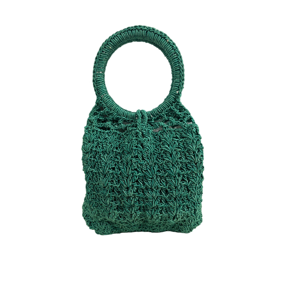 Handmade Women's Aqua Green Crochet Summertime Handbag Sz S