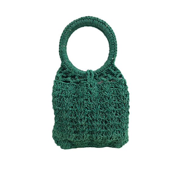 Handmade Women's Aqua Green Crochet Summertime Handbag Sz S
