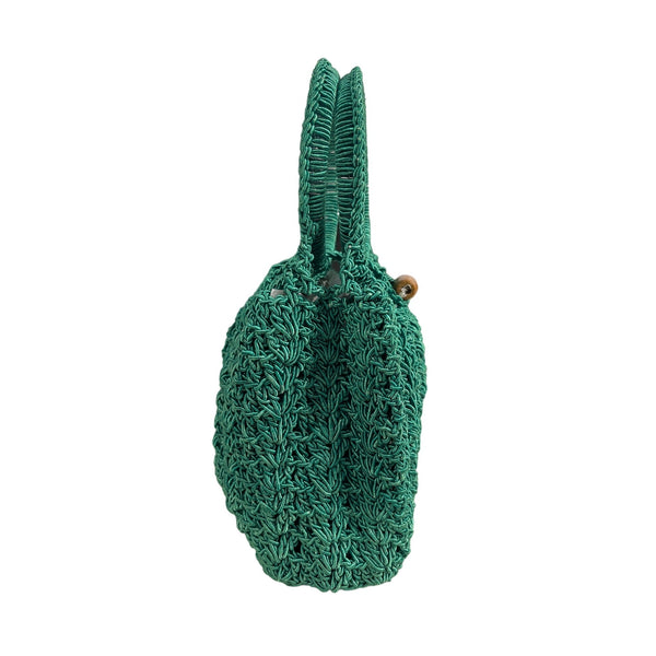 Handmade Women's Aqua Green Crochet Summertime Handbag Sz S