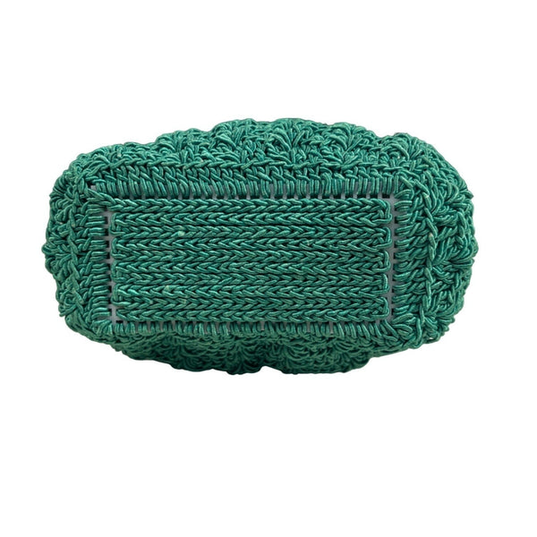 Handmade Women's Aqua Green Crochet Summertime Handbag Sz S