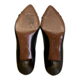 Brooks Brothers Women’s Black Leather Fringe & Buckle Pointed Toe Heels Size 6.5