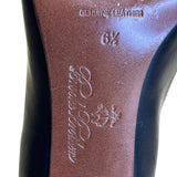 Brooks Brothers Women’s Black Leather Fringe & Buckle Pointed Toe Heels Size 6.5