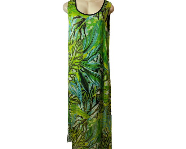 Patrizia Luca Milano Womens Sleeveless Tropical Print Maxi Dress
