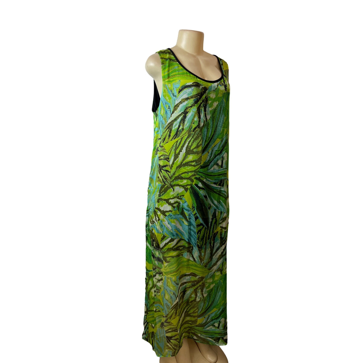 Patrizia Luca Milano Womens Sleeveless Tropical Print Maxi Dress
