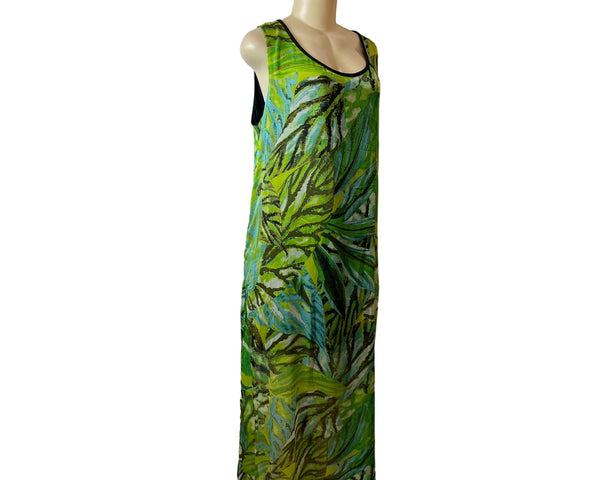 Patrizia Luca Milano Womens Sleeveless Tropical Print Maxi Dress