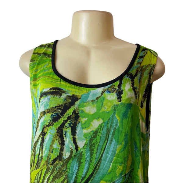 Patrizia Luca Milano Womens Sleeveless Tropical Print Maxi Dress