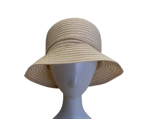 Physician Endorsed Women's Beige Wide Brim Adjustable Sun Hat With Bow One Size