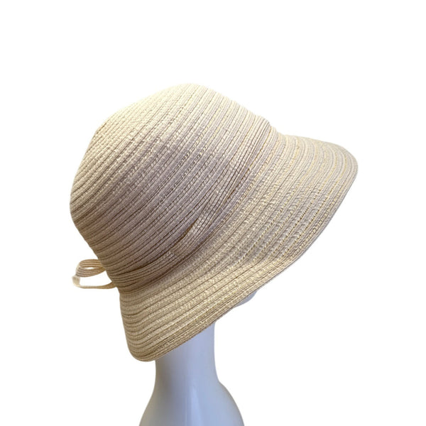 Physician Endorsed Women's Beige Wide Brim Adjustable Sun Hat With Bow One Size
