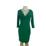 Lauren Ralph Lauren Women's Green Stretch Wrap Dress With V-Neck Sz 4 - New
