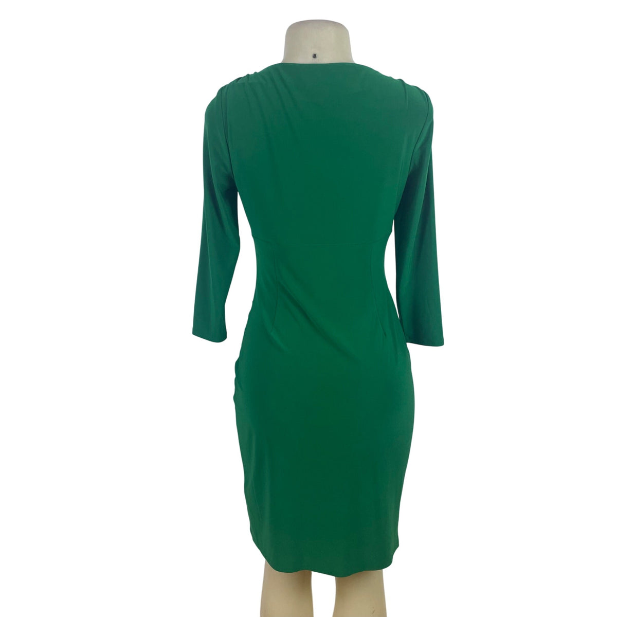 Lauren Ralph Lauren Women's Green Stretch Wrap Dress With V-Neck Sz 4 - New