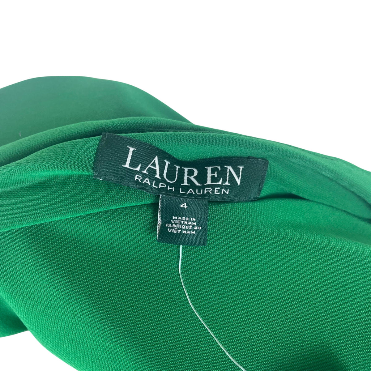 Lauren Ralph Lauren Women's Green Stretch Wrap Dress With V-Neck Sz 4 - New