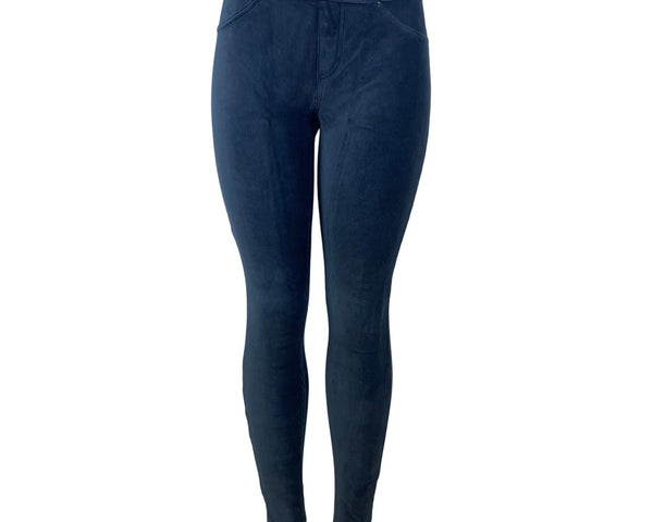 Hue Women's Grey Blue Corduroy Slim Fit Pants Size M Stretchy - New