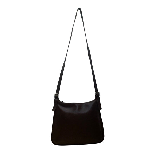Coach Women’s Brown Leather Adjustable Strap With Silver Buckles Crossbody Bag