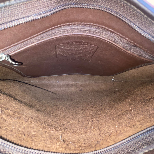 Coach Women’s Brown Leather Adjustable Strap With Silver Buckles Crossbody Bag