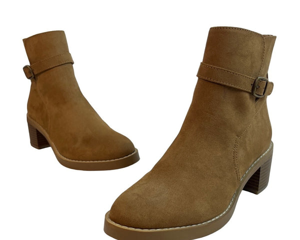Loft Women's Brown Side Zippper Wedge Ankle Booties Sz 6.5M - NWOB