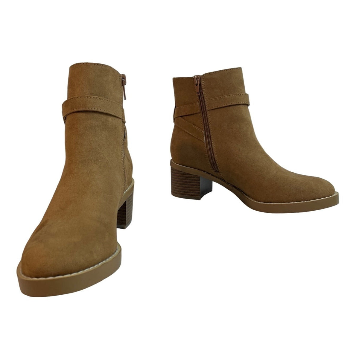 Loft Women's Brown Side Zippper Wedge Ankle Booties Sz 6.5M - NWOB