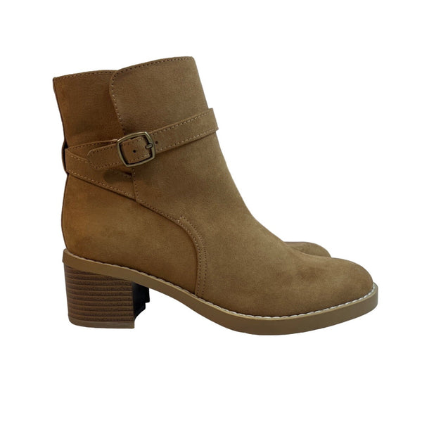Loft Women's Brown Side Zippper Wedge Ankle Booties Sz 6.5M - NWOB