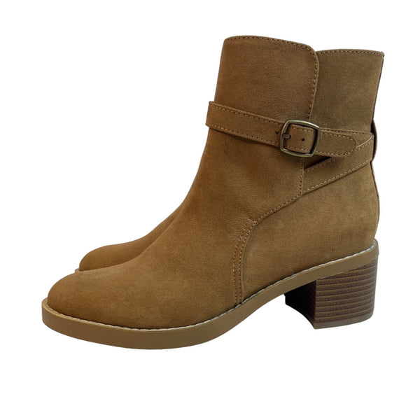 Loft Women's Brown Side Zippper Wedge Ankle Booties Sz 6.5M - NWOB