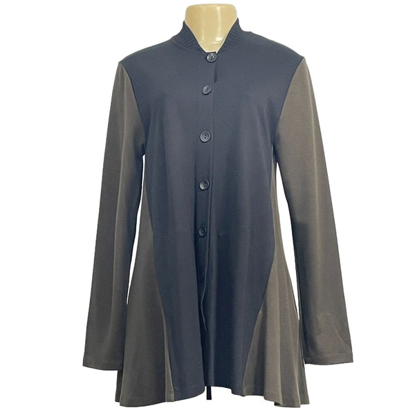 Alembika Women's Button Down Boho Black and Dark Green Jacket Size XS -NWT