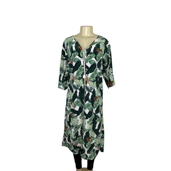 Rachel Zoe Womens Tropical Leaf Print Kimono, Swim Cover Up Size OS - New