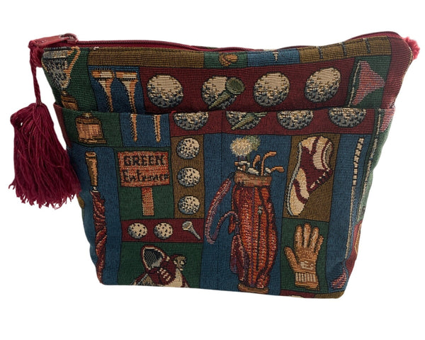 Miss Bonnie California Golf Themed Tapestry Handbag With Tassel Accents