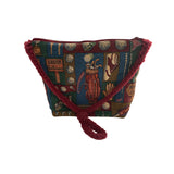 Miss Bonnie California Golf Themed Tapestry Handbag With Tassel Accents
