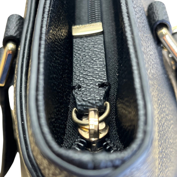 Calvin Klein Black Faux Leather With Gold Chain Detail & Dual Straps Tote Bag