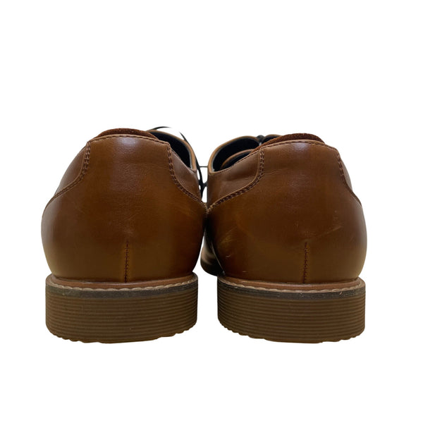 Steve Madden Men’s Brown Leather Lace Up P-Neptun Oxford Dress Shoes Size 10