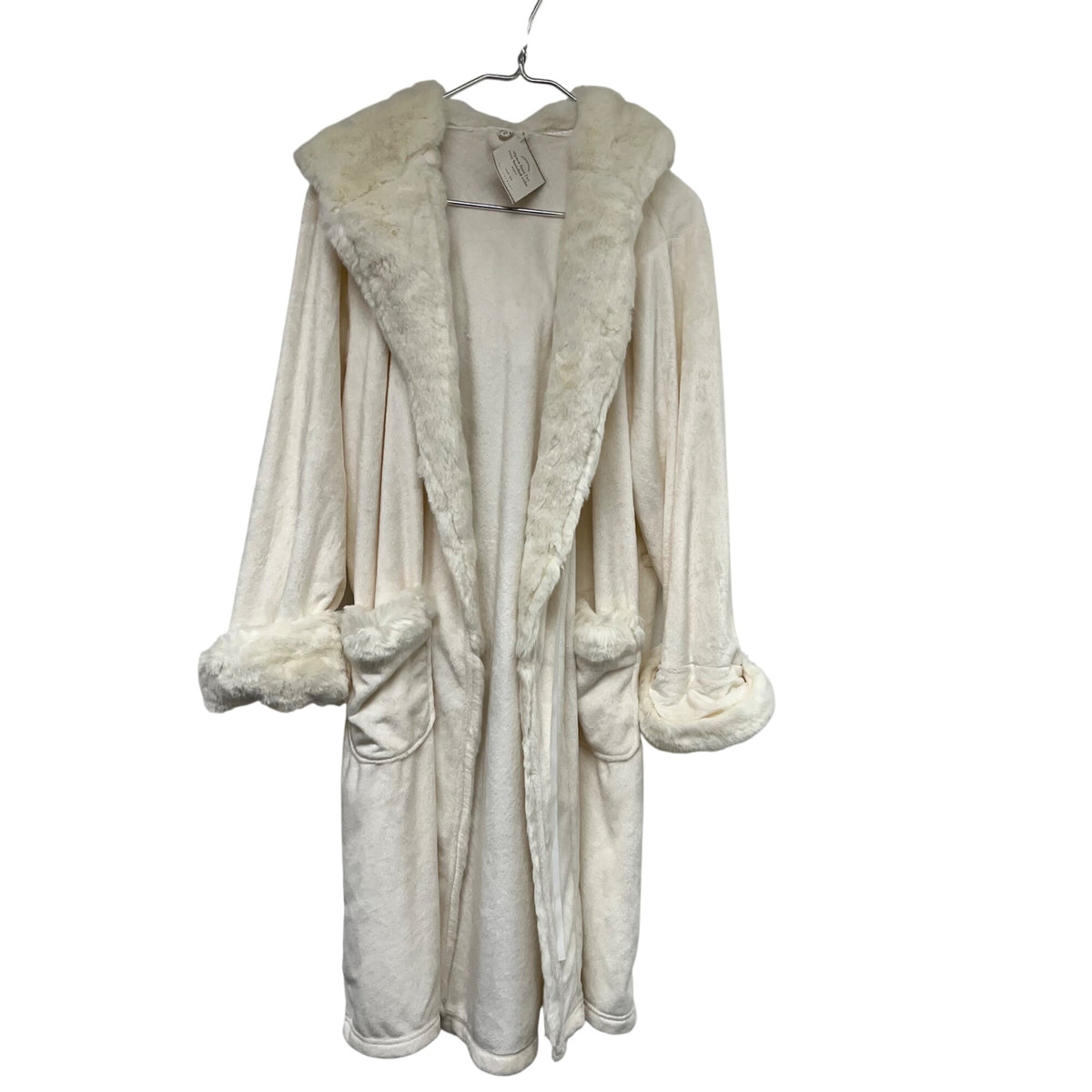 Pottery Barn Womens Ivory Faux Fur Cozy Hooded Robe Alpaca Blend Plush With Pockets Size S Pottery Barn Womens Ivory Faux Fur Cozy Hooded Robe Alpaca Blend Plush With Pockets Size S