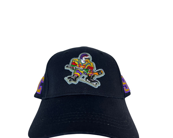 Conway Mens Black & Yellow Embroidered Hockey Style Adjustable Hat One Size