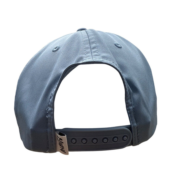 Mugsy Mens Adjustable Blue Baseball Cap With Embroidered Patch & Rope Detail